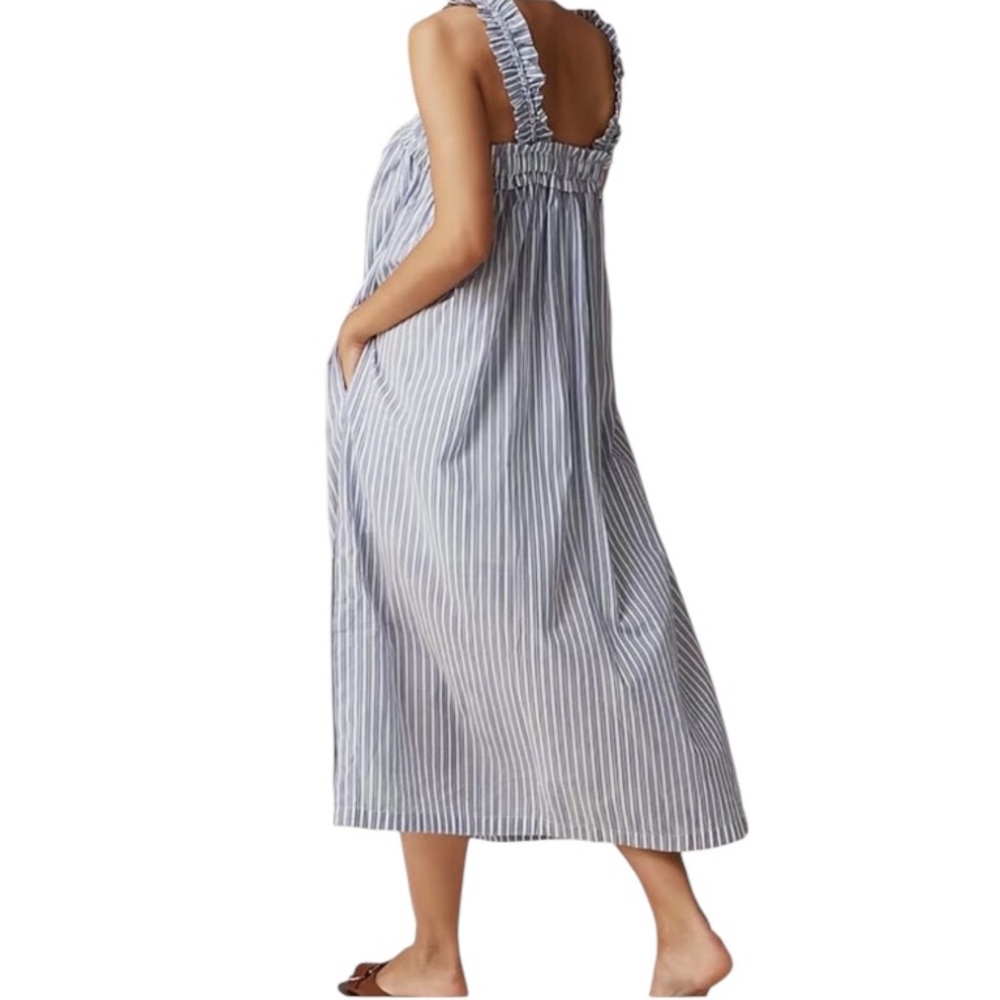 J. CREW Cotton Voile Ruffle-trim Shift Dress in Stripe - Picture 3 of 7